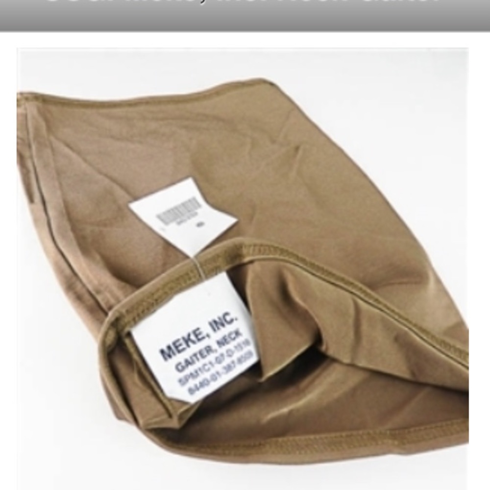 NWT USGI Meke, Inc. Neck Gaiter, Color Coyote Brown